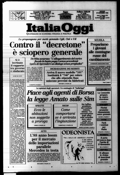 Italia oggi : quotidiano di economia finanza e politica